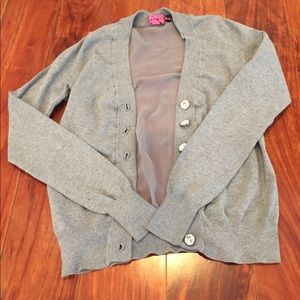 Cute grey cardigan with see thru back